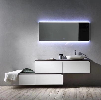 Phong cách hiện đại Ván ép phòng tắm Tủ trang điểm với gương trang điểm sáng