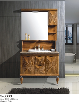 Vanity phòng tắm gỗ rắn màu nâu, Vanity phòng tắm nhân đôi với sàn chìm gắn