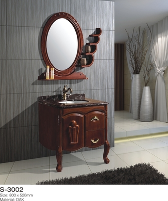 Phòng tắm gỗ 24 inch 48 inch Vanity Một cửa Hai ngăn kéo Vòng gương