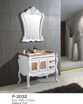 Vanity trắng phòng tắm hàng đầu với ngăn kéo Thời trang hiện đại châu Âu