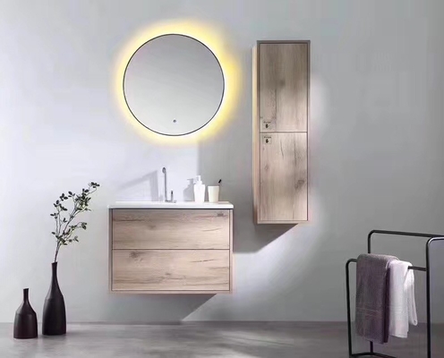Tùy chỉnh xây dựng Veneer phòng tắm Vanity, treo tường tròn trong tủ gương phòng tắm